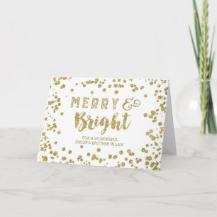 Gouden Confetti kerst zuster & broer in de wet Feestdagen Kaart