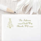 Gouden Confetti kerstboom Etiket (Insitu)