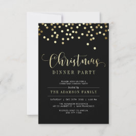 Gouden Confetti kerstdiner uitnodiging