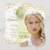 Gouden Confetti Klasse van 2015 Afstuderen Kaart (Voorkant / Achterkant)