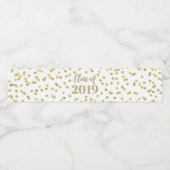 Gouden Confetti Klasse van 2019 Afstuderen Waterfles Etiket (Enkel label)