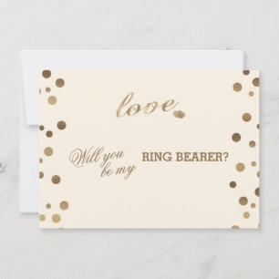 Gouden Confetti Liefde Champagne Trouwring Drager Kaart