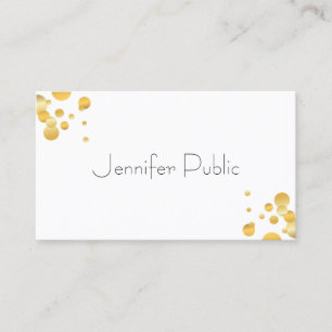 Gouden Confetti Modern Eenvoudig Elegant Sjabloon Visitekaartje