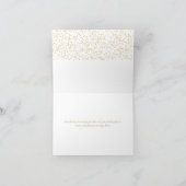 Gouden Confetti Moderne Elegante Script Bedankkaart (Binnen)