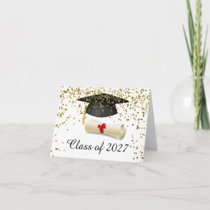 Gouden confetti, mortel, diploma Afstuderen Kaart
