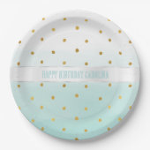 gouden Confetti munt Waterverf Papieren Bordje (Voorkant)