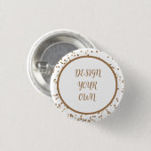 Gouden Confetti ontwerp uw eigen Ronde Button 3,2 Cm (Voorkant /achterkant)