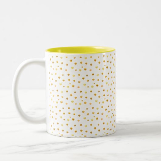 Gouden confetti op wit tweekleurige koffiemok (Links)