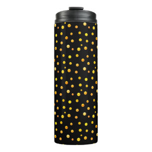 Gouden Confetti op Zwart Thermosbeker
