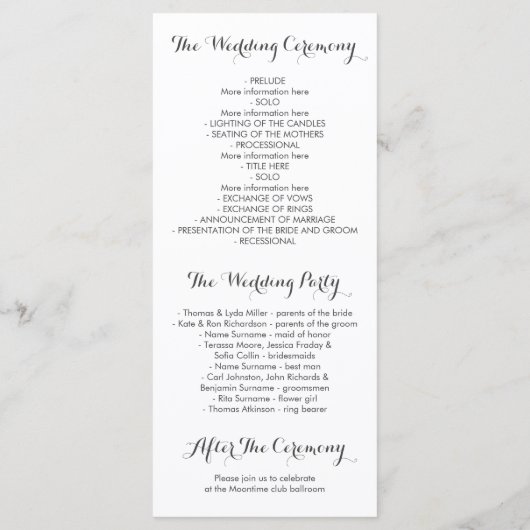 Gouden Confetti Roze Bloemen Stripes Trouwprogramm Programma (Achterkant)