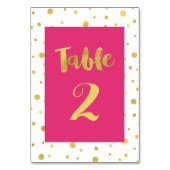 Gouden Confetti Roze Trouwtafel Aantal Kaarten (Achterkant)