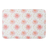 Gouden Confetti Roze Waterverf Rozen Badmat (Voorkant)