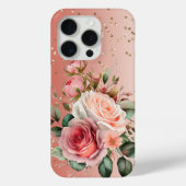 Gouden Confetti Rozen Bloemen Case-Mate iPhone Case (Achterkant)