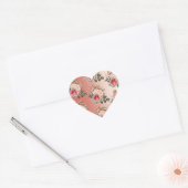 Gouden Confetti Rozen Bloemen Hart Sticker (Envelop)
