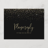 Gouden Confetti Script Menu Keuze RSVP Postkaart (Voorkant)