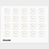 Gouden Confetti Sjabloon dank u script Elegant Ronde Sticker (Vel)