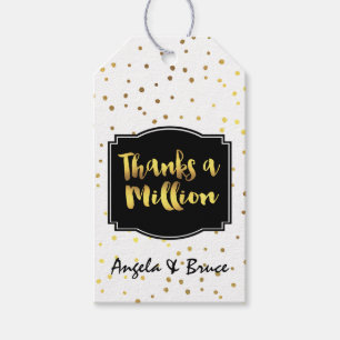 Gouden Confetti Stippen Custom Bedankt Cadeaulabel