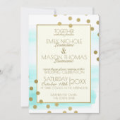 Gouden Confetti Stippen en Waterverf bruiloft Kaart (Voorkant)