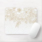 gouden Confetti stippen floraal Muismat (Met muis)