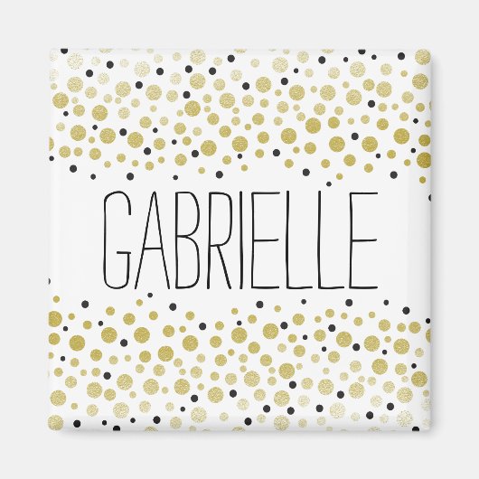 Gouden Confetti Stippen Magneet (Voorkant)