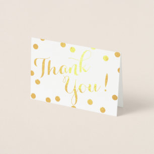 Gouden Confetti Stippen Modern Dank u Folie Kaarten