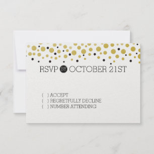 Gouden Confetti Stippen RSVP