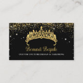 Gouden Confetti Tiara Visitekaartje (Voorkant)