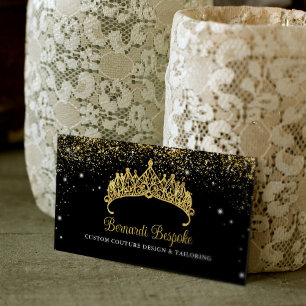 Gouden Confetti Tiara Visitekaartje