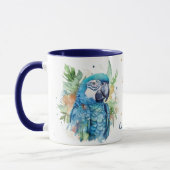 Gouden Confetti tropische blauwe papegaai Mok (Links)