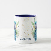 Gouden Confetti tropische blauwe papegaai Mok (Midden)