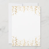 Gouden confetti Wit Elegante Nieuwjaarsuitnodiging Save The Date (Achterkant)