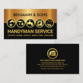 Gouden contractor tools bouwen van lagen visitekaartje (Voorkant / Achterkant)