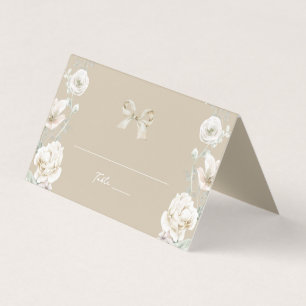 Gouden Coquette Bow Bloemen Trouwtafel Nummer Kaart