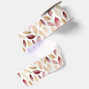 Gouden Crème Blush Rode Bladeren Verjaardag Lint