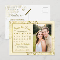 Gouden & Crème Huwelijk Save the Date Kalender Fot