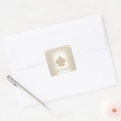 Gouden cupcake glitter druppels naam moderne glam  vierkante sticker (Envelop)
