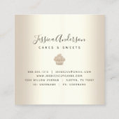Gouden Cupcake Pastry Bakery Chef Glitter Drips Ch Vierkante Visitekaartje (Achterkant)