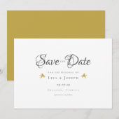 Gouden Cupido's Elegante Script Save The Date (Voorkant / Achterkant)
