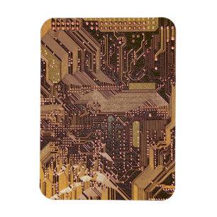 Gouden Cyber Circuit Board Tech Elektronica Magneet