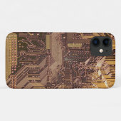 Gouden cybercircuit printplaat tech kunst elektron Case-Mate iPhone case (Achterkant (horizontaal))