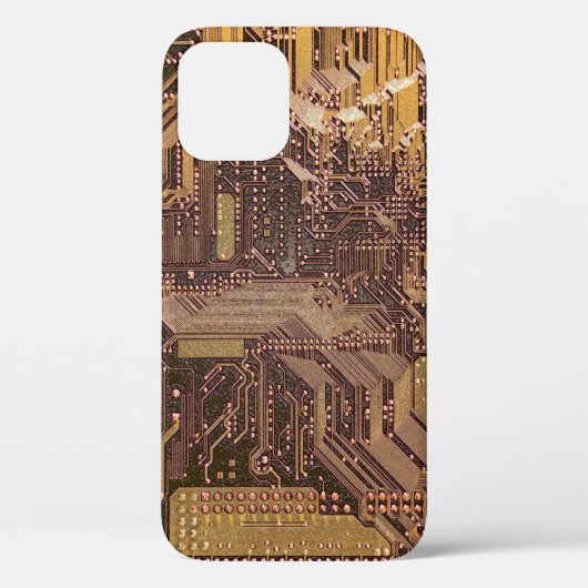 Gouden cyberprintplaat Tech Kunst Elektronica Case-Mate iPhone Case (Achterkant)