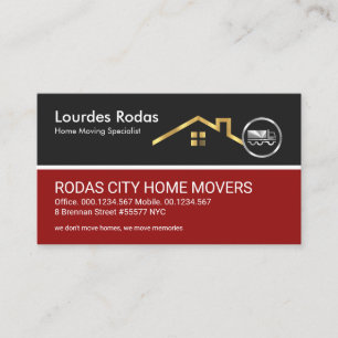 Gouden Dak Gebouw Zilveren Vrachtwagen Verhuizen Visitekaartje