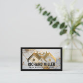 Gouden Dak | Huis Logo | Vastgoed Visitekaartje (Staand voorkant)