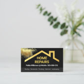 Gouden Dakverf Splatter Remodelling Visitekaartje (Staand voorkant)