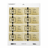 Gouden Damask Bruiloft Favor Labels (Full Sheet)