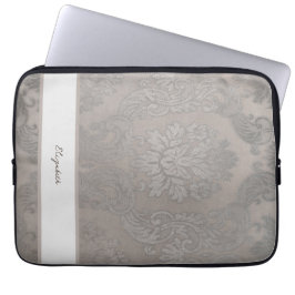 Gouden Damask Electronics Bag met Initialen of Naa Laptop Sleeve