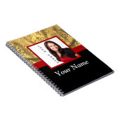Gouden damask fotosjabloon notitieboek (Rechterzijde)