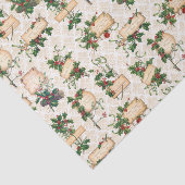 Gouden Damask, Kerstgroeten &  Holly Tissuepapier (Detail)