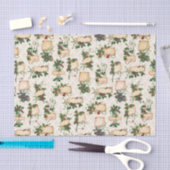 Gouden Damask, Kerstgroeten &  Holly Tissuepapier (Craft)