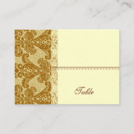 Gouden Damask Place Card - Huwelijksfeest Plaatskaartje